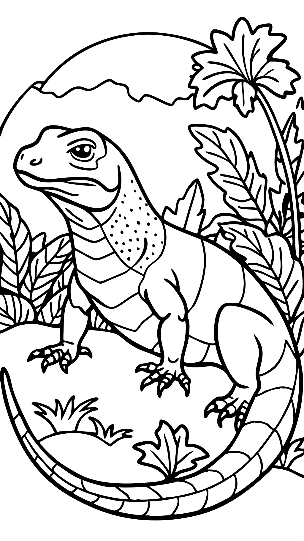 coloring page komodo dragon